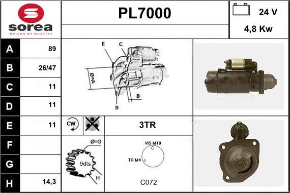 Sera PL7000 - Starteris autospares.lv