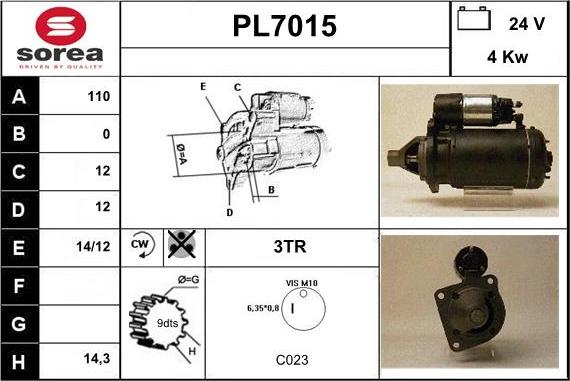 Sera PL7015 - Starter www.autospares.lv