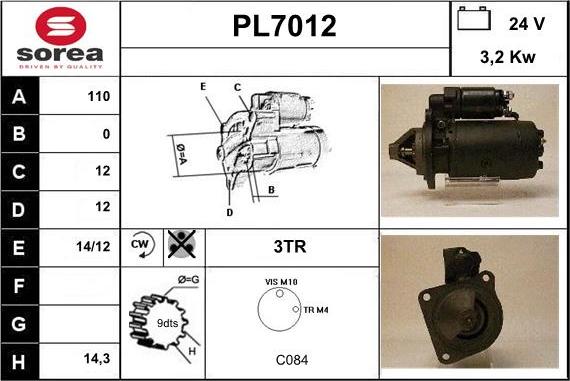 Sera PL7012 - Starteris www.autospares.lv