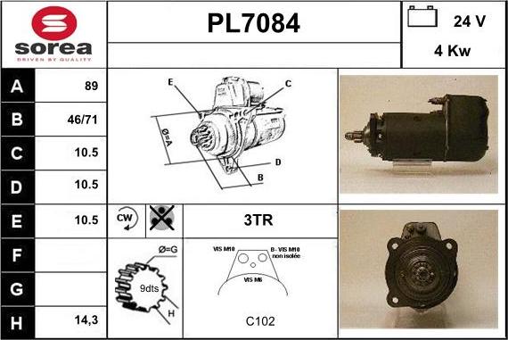 Sera PL7084 - Starteris autospares.lv