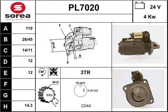 Sera PL7020 - Starteris www.autospares.lv