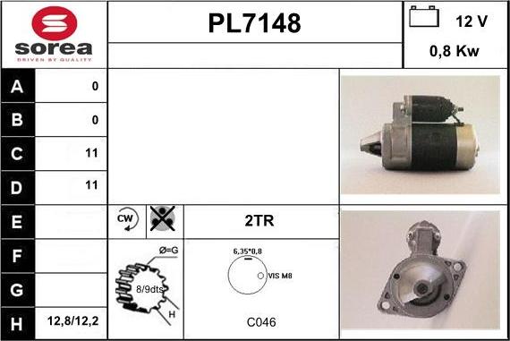 Sera PL7148 - Starteris autospares.lv