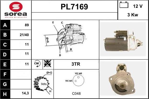 Sera PL7169 - Starter www.autospares.lv