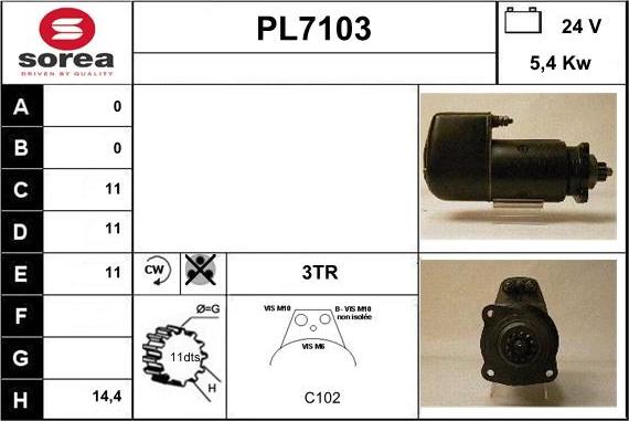 Sera PL7103 - Starteris www.autospares.lv