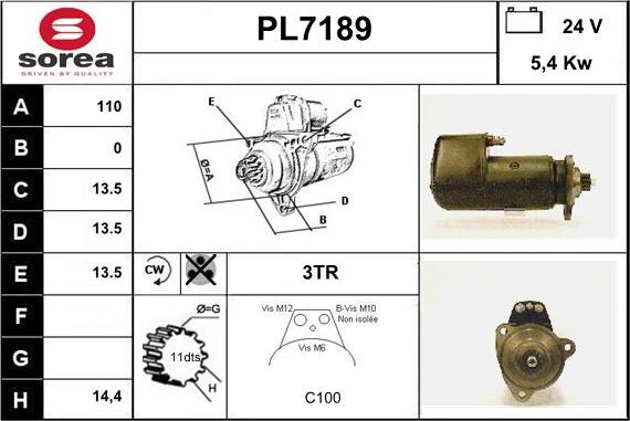 Sera PL7189 - Starteris www.autospares.lv