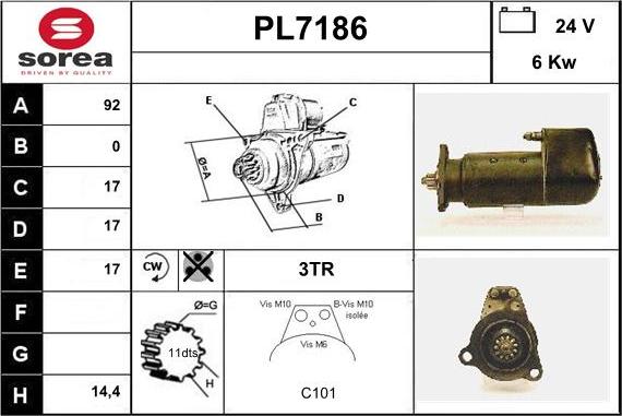 Sera PL7186 - Starteris autospares.lv