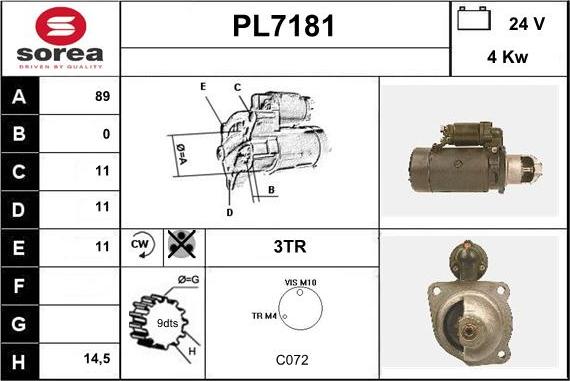 Sera PL7181 - Starter www.autospares.lv