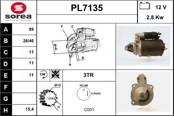 Sera PL7135 - Starteris autospares.lv