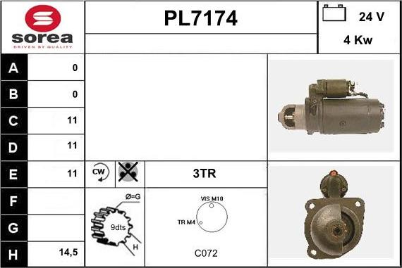 Sera PL7174 - Стартер www.autospares.lv