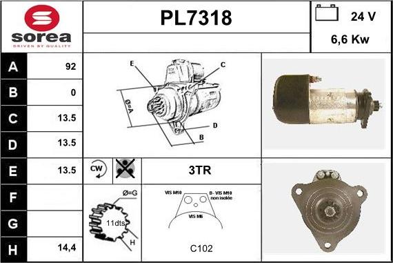 Sera PL7318 - Starter www.autospares.lv