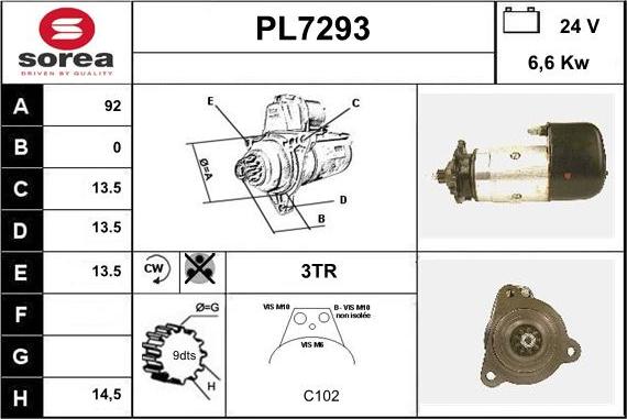 Sera PL7293 - Starteris autospares.lv