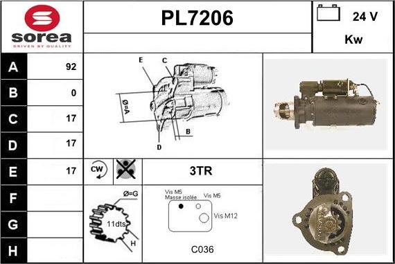 Sera PL7206 - Starteris autospares.lv