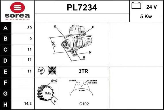 Sera PL7234 - Starteris autospares.lv