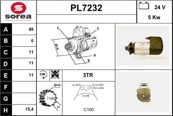 Sera PL7232 - Starteris autospares.lv