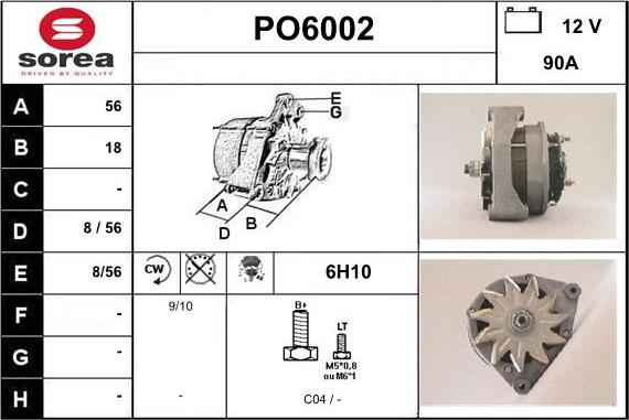 Sera PO6002 - Alternator www.autospares.lv