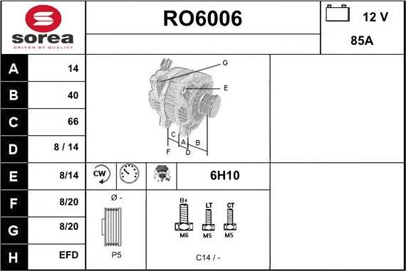 Sera RO6006 - Alternator www.autospares.lv