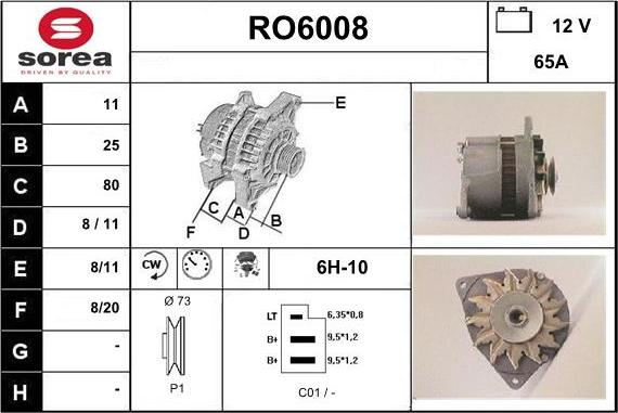 Sera RO6008 - Генератор www.autospares.lv