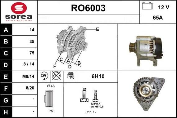 Sera RO6003 - Ģenerators autospares.lv