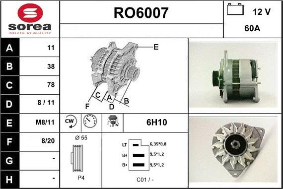 Sera RO6007 - Генератор www.autospares.lv