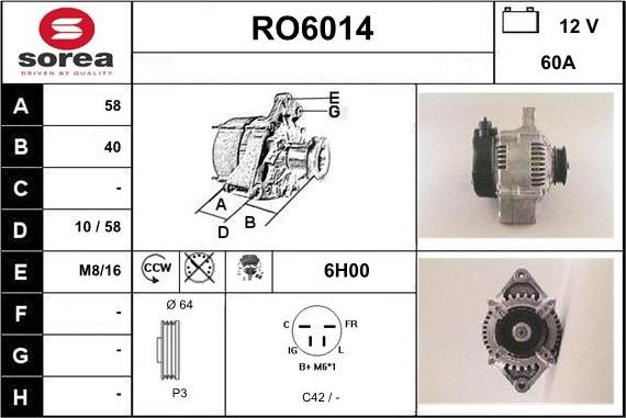 Sera RO6014 - Ģenerators www.autospares.lv