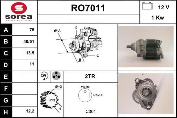 Sera RO7011 - Starteris autospares.lv