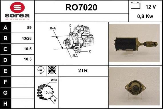 Sera RO7020 - Starteris www.autospares.lv