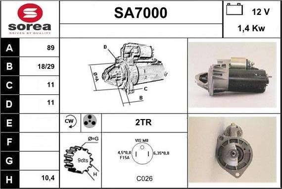 Sera SA7000 - Starter www.autospares.lv