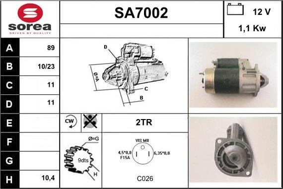 Sera SA7002 - Starter www.autospares.lv