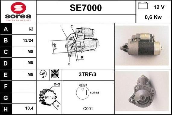 Sera SE7000 - Starteris autospares.lv