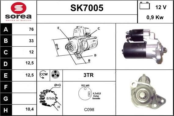 Sera SK7005 - Starteris autospares.lv