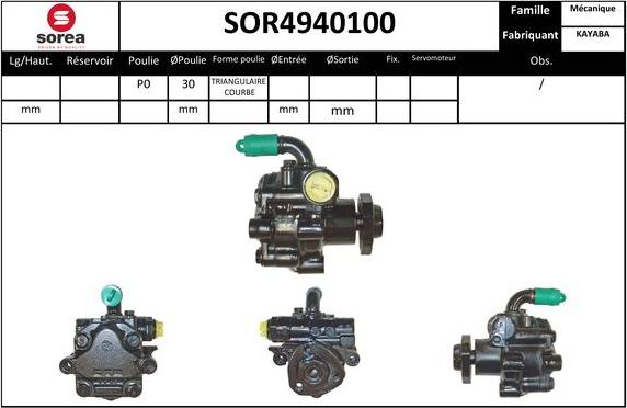 Sera SOR4940100 - Hydraulic Pump, steering system www.autospares.lv