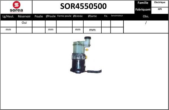 Sera SOR4550500 - Hidrosūknis, Stūres iekārta www.autospares.lv