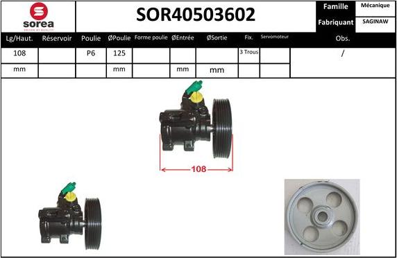 Sera SOR40503602 - Hidrosūknis, Stūres iekārta www.autospares.lv