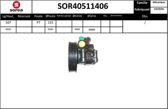 Sera SOR40511406 - Hidrosūknis, Stūres iekārta www.autospares.lv