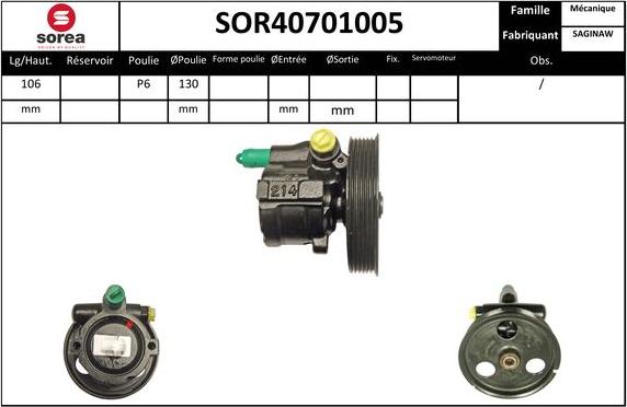 Sera SOR40701005 - Hidrosūknis, Stūres iekārta www.autospares.lv