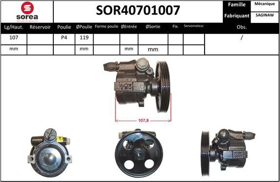 Sera SOR40701007 - Hidrosūknis, Stūres iekārta www.autospares.lv