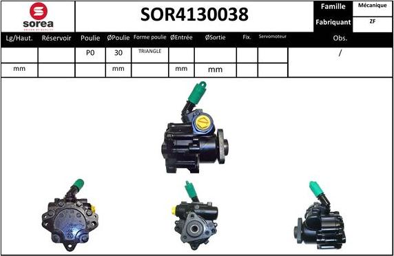 Sera SOR4130038 - Hydraulic Pump, steering system www.autospares.lv