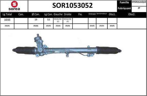 Sera SOR1053052 - Рулевой механизм, рейка www.autospares.lv