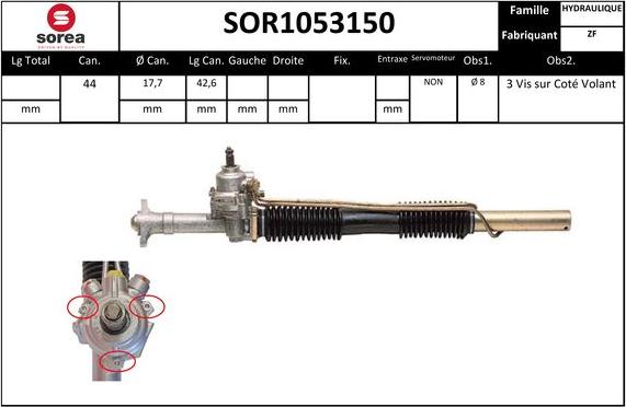 Sera SOR1053150 - Рулевой механизм, рейка www.autospares.lv