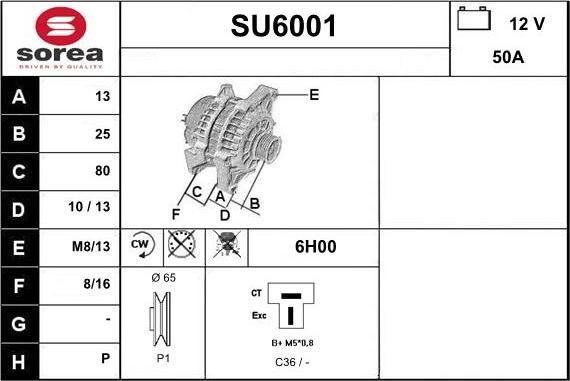 Sera SU6001 - Ģenerators autospares.lv