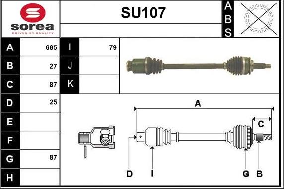 Sera SU107 - Приводной вал www.autospares.lv