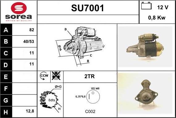 Sera SU7001 - Starteris autospares.lv