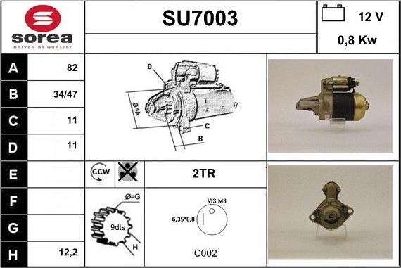 Sera SU7003 - Стартер www.autospares.lv