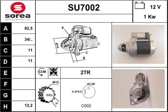 Sera SU7002 - Starteris autospares.lv