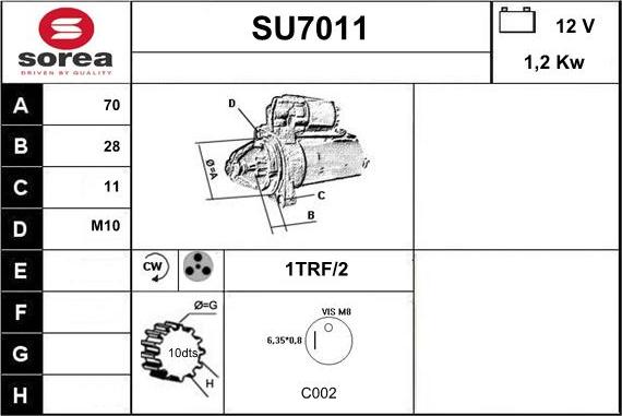 Sera SU7011 - Starteris autospares.lv