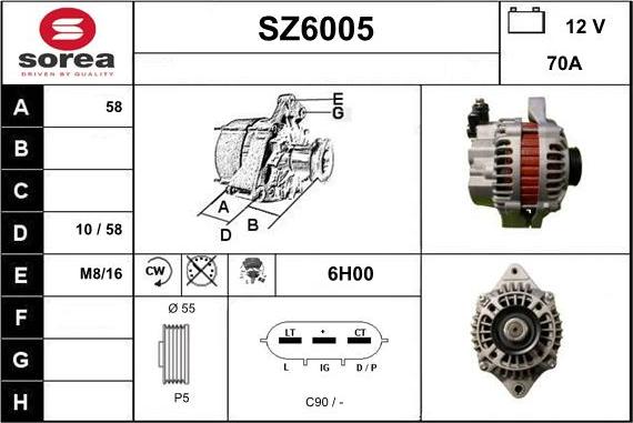 Sera SZ6005 - Alternator www.autospares.lv