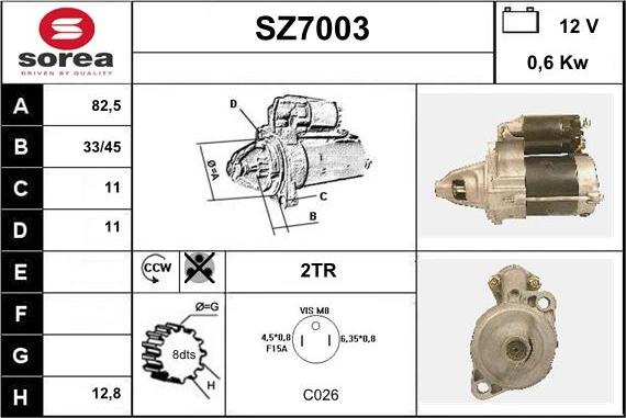 Sera SZ7003 - Starteris autospares.lv