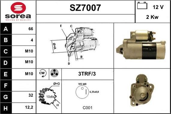 Sera SZ7007 - Starteris autospares.lv