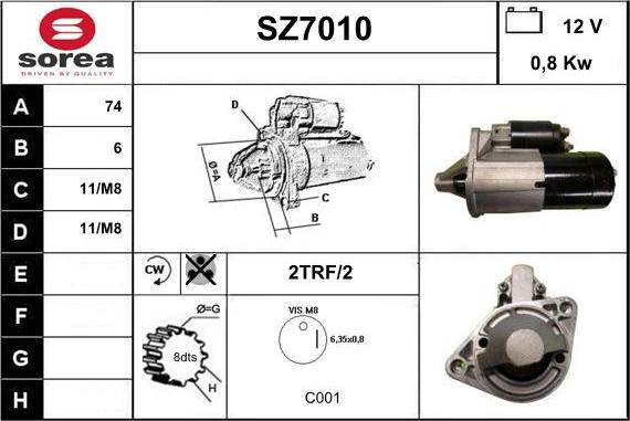 Sera SZ7010 - Starteris www.autospares.lv