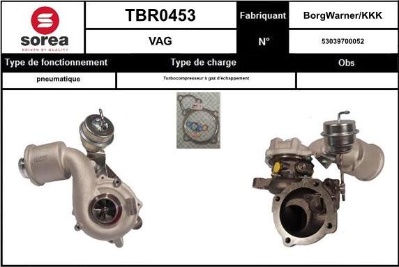 Sera TBR0453 - Турбина, компрессор www.autospares.lv